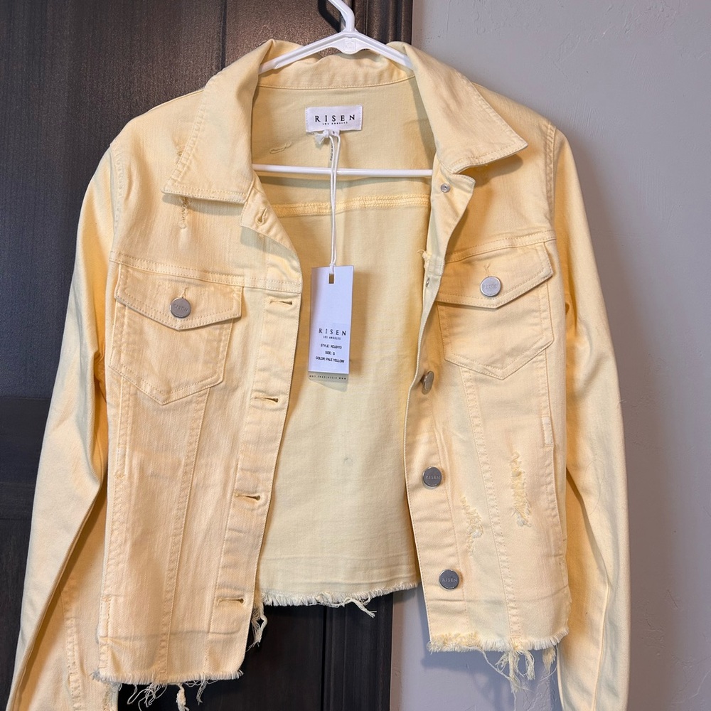Risen Women's Light Yellow Denim Jacket